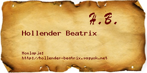 Hollender Beatrix névjegykártya
