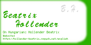 beatrix hollender business card
